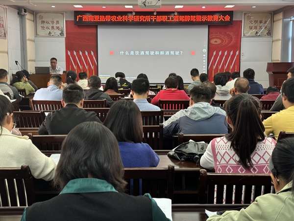 广西南亚所召开干部职工酒驾醉驾警示教育大会